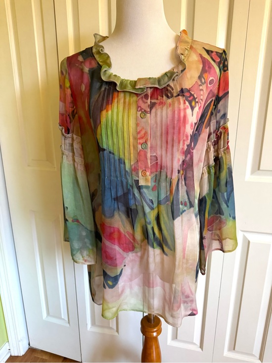 Phylosophy di Alberta Ferretti Tops - PHYLOSOPHY Di Alberta Ferretti Multicolor Silk Blouse 8/44 Mint